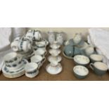 A Royal Standard Carnival pattern part tea service together with a Tuscan China part coffee set and