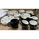 A Homemaker part tea and dinner service including tea cups and saucers, dinner plates, cereal bowls,