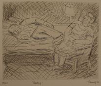 Leon Kossoff (British, 1926-2019) Resting Etching, 1982, on wove, signed,