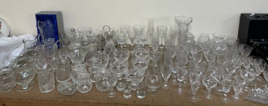 A collection of crystal drinking glasses,