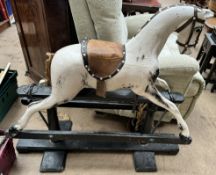 A dapple grey rocking horse,