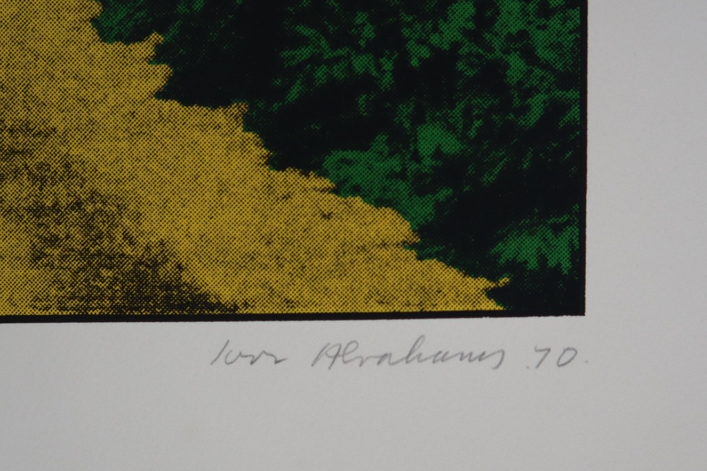 Ivor Abrahams (1935-2015) Garden Suite I (Yellow lawn with statue) Screenprint on paper Signed and - Image 4 of 5