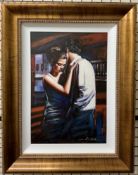 Rob Hefferan Lovers' hold Oil on board Signed 57.5 x 39.