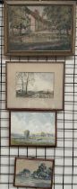 Thomas F. Clarke FRSA Godstone Green Oil on board Signed Together with four watercolours