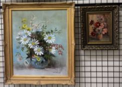 Arn Verteeg Still life study of a vase of flowers Oil on canvas Signed Together with a print of a