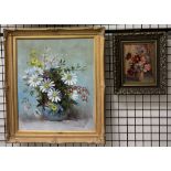 Arn Verteeg Still life study of a vase of flowers Oil on canvas Signed Together with a print of a