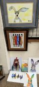 Dawn Barker Hare H743 Watercolour Initialled and dated Together with another Maasai warriors,