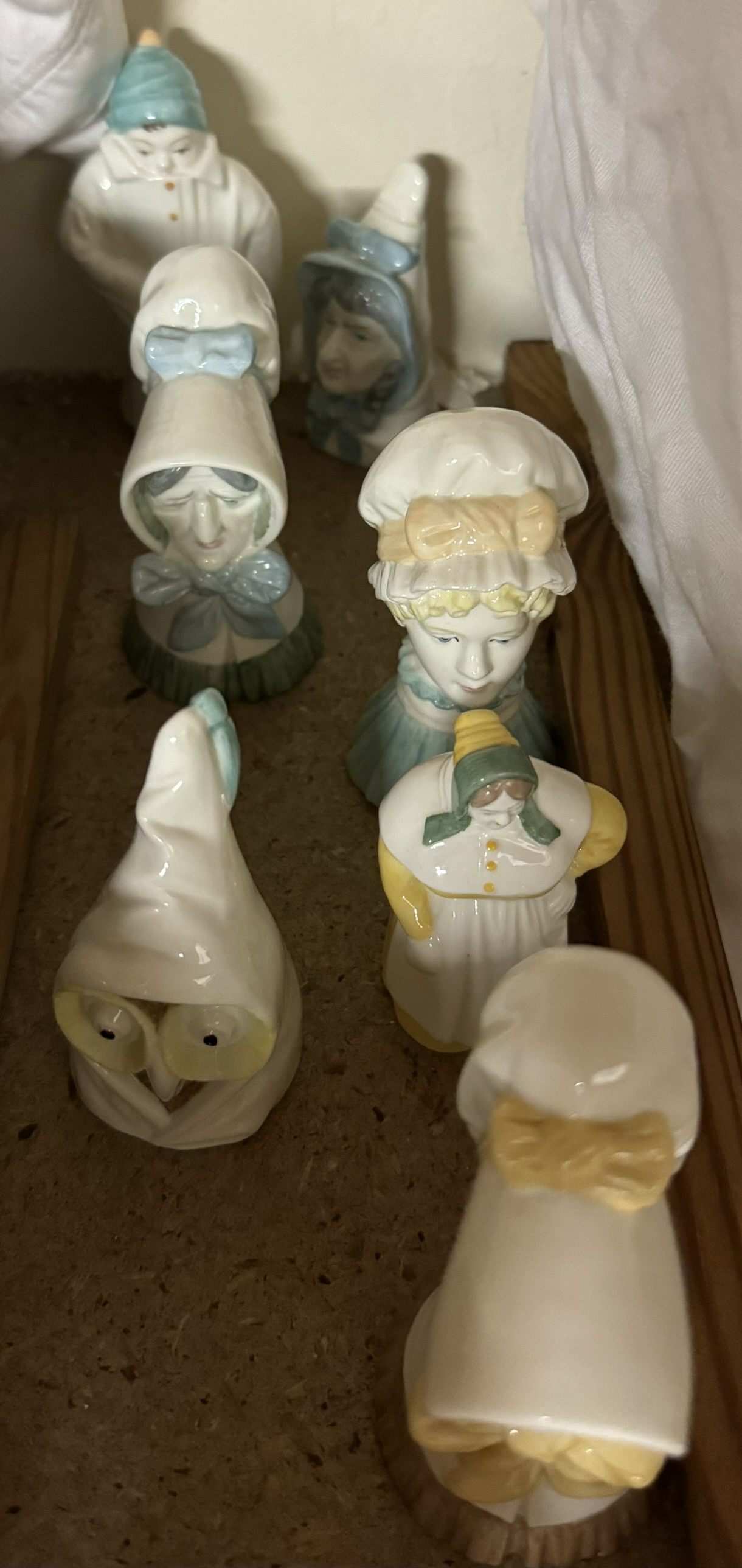 A collection of Royal Worcester candle snuffers including Mob Cap, Mrs Caudle, Owl, Feathered Hat, - Image 3 of 3