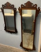 A 19th century mahogany framed wall mirror together with a smaller similar example