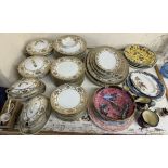 A Noritake part dinner service together with a Maling pottery bowl, pottery plates,