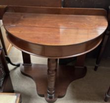 A Duchess washstand with a D shaped top on turned legs