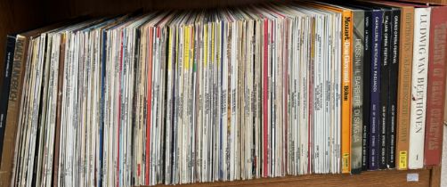 A large collection of Classical LP records including Mozart, Beethoven, Rossini,