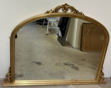 A Victorian style gilt framed overmantle wall mirror
