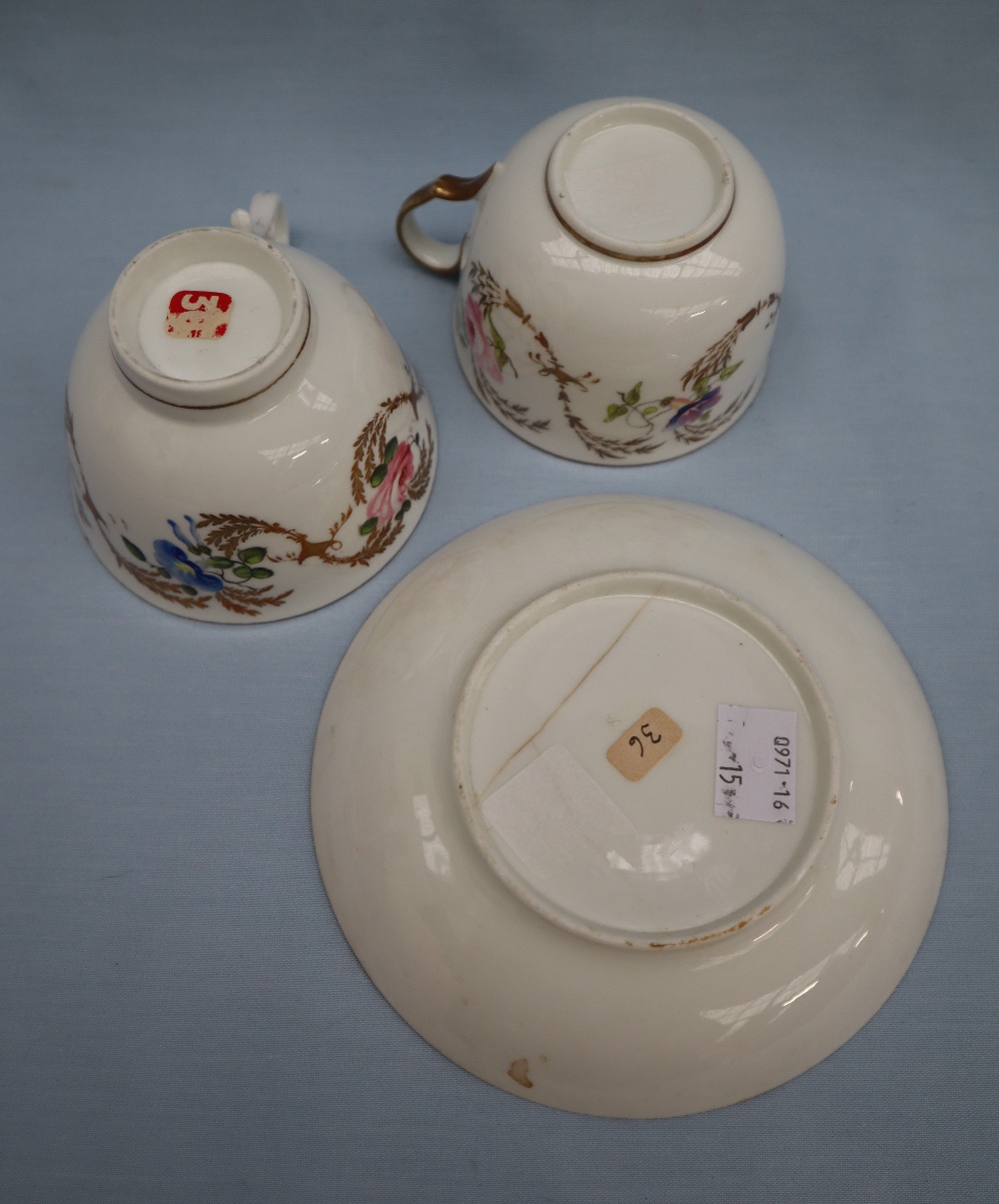 A Swansea porcelain Convolvulus pattern trio, including a tea cup, - Image 4 of 4