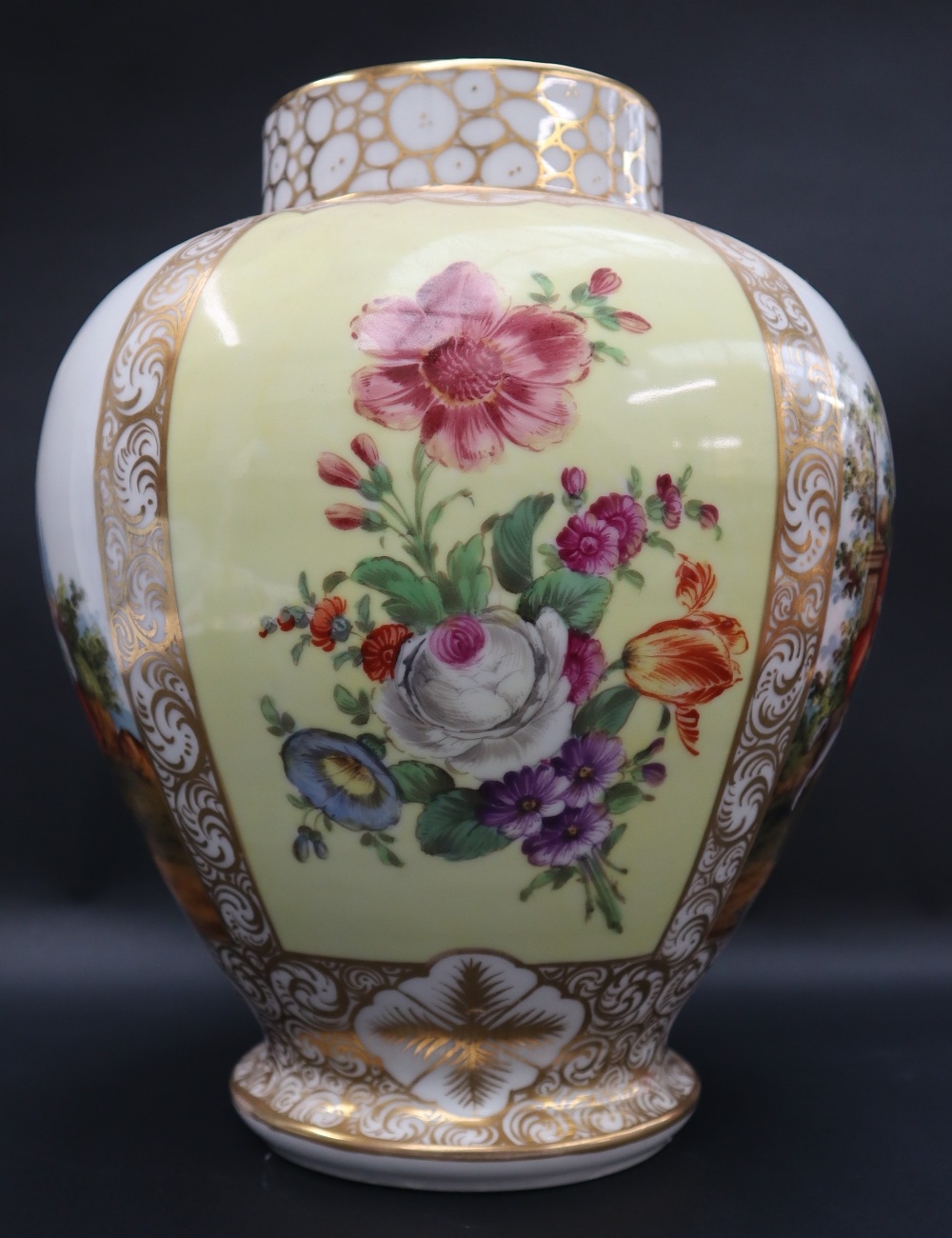 A 19th century porcelain vase and cover, the domed cover with a pointed gilt finial, - Image 6 of 11