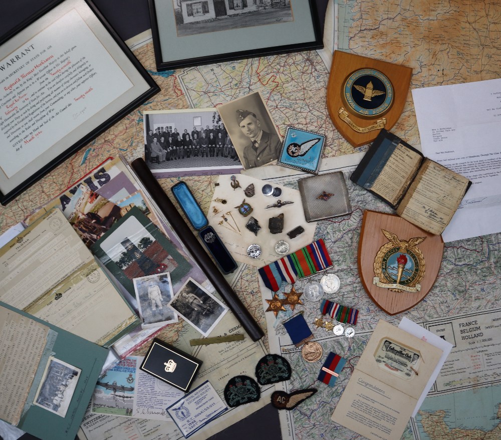 Sgt Reginald Thomas Hoskisson - A caterpillar club badge and certificate,