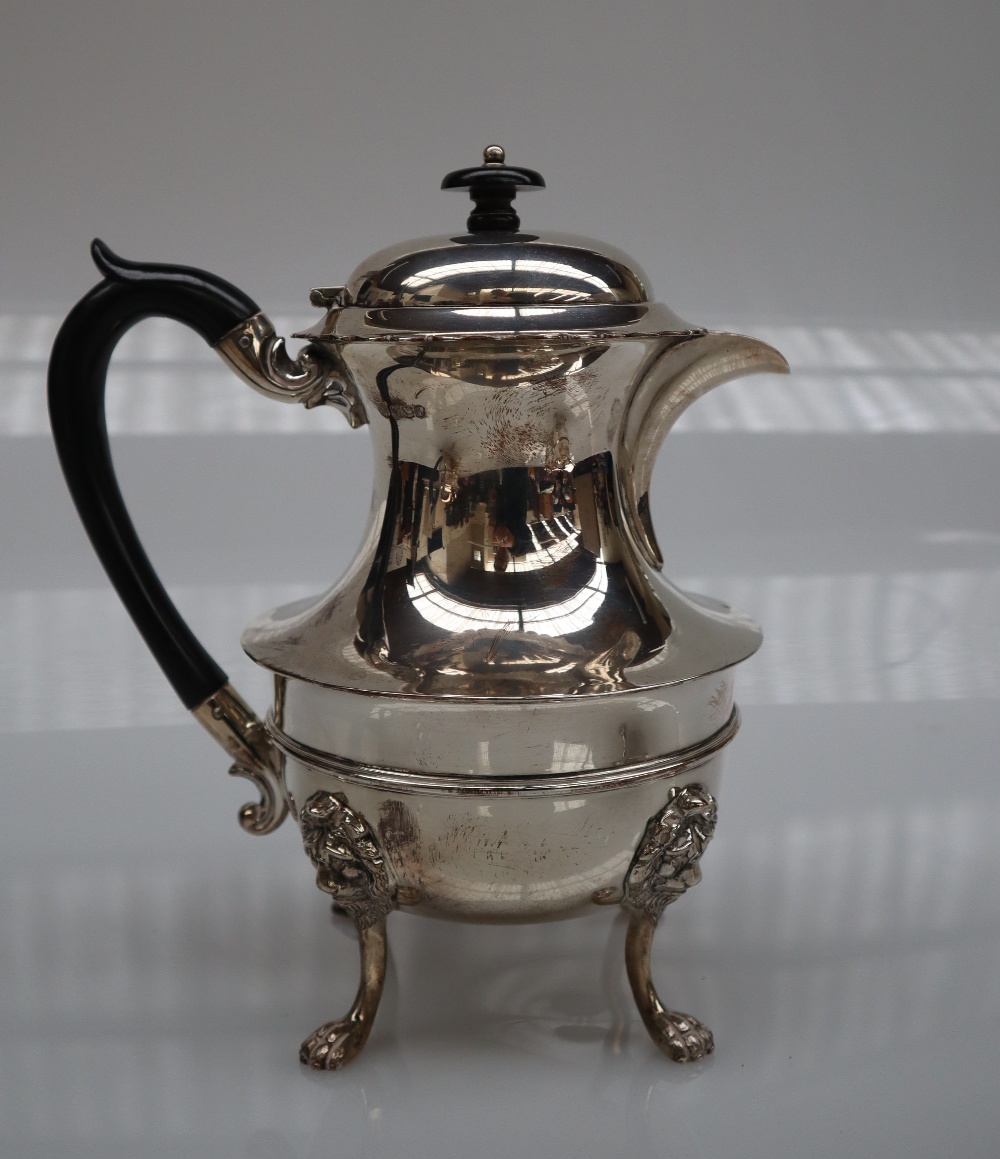 A George V silver four piece teaset, Sheffield, 1926 and 1923, - Image 4 of 9