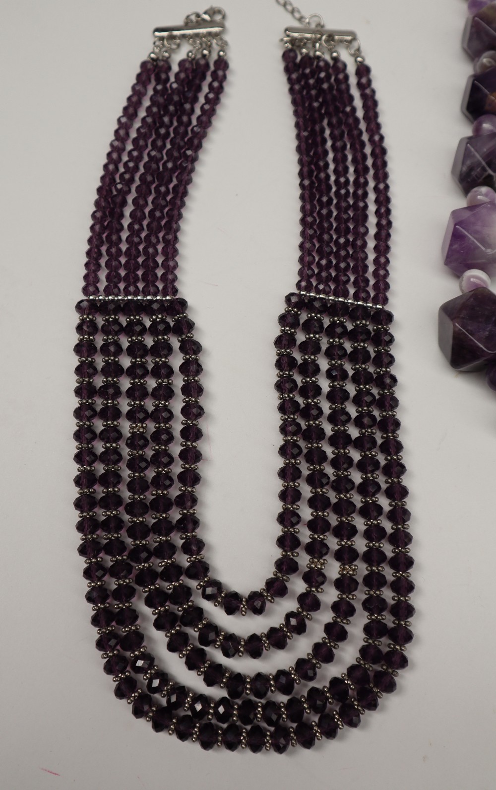 Amethyst set necklaces together with amethyst coloured bracelets etc - Image 2 of 7