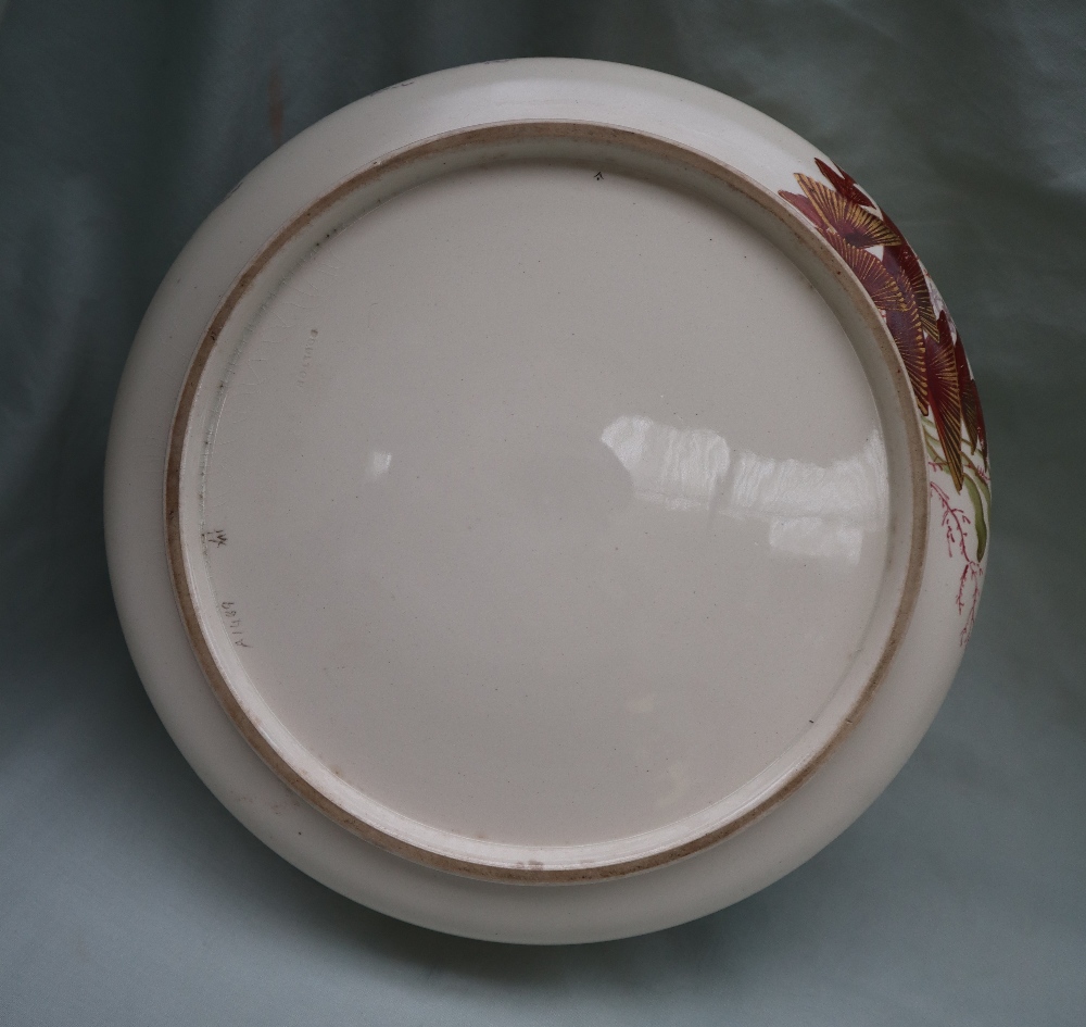 A Doulton pottery and electroplated twin handled salad bowl and servers decorated with fish and - Image 7 of 8