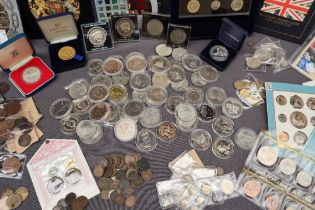 A large collection of crowns together with decimal and pre decimal coins and coin sets