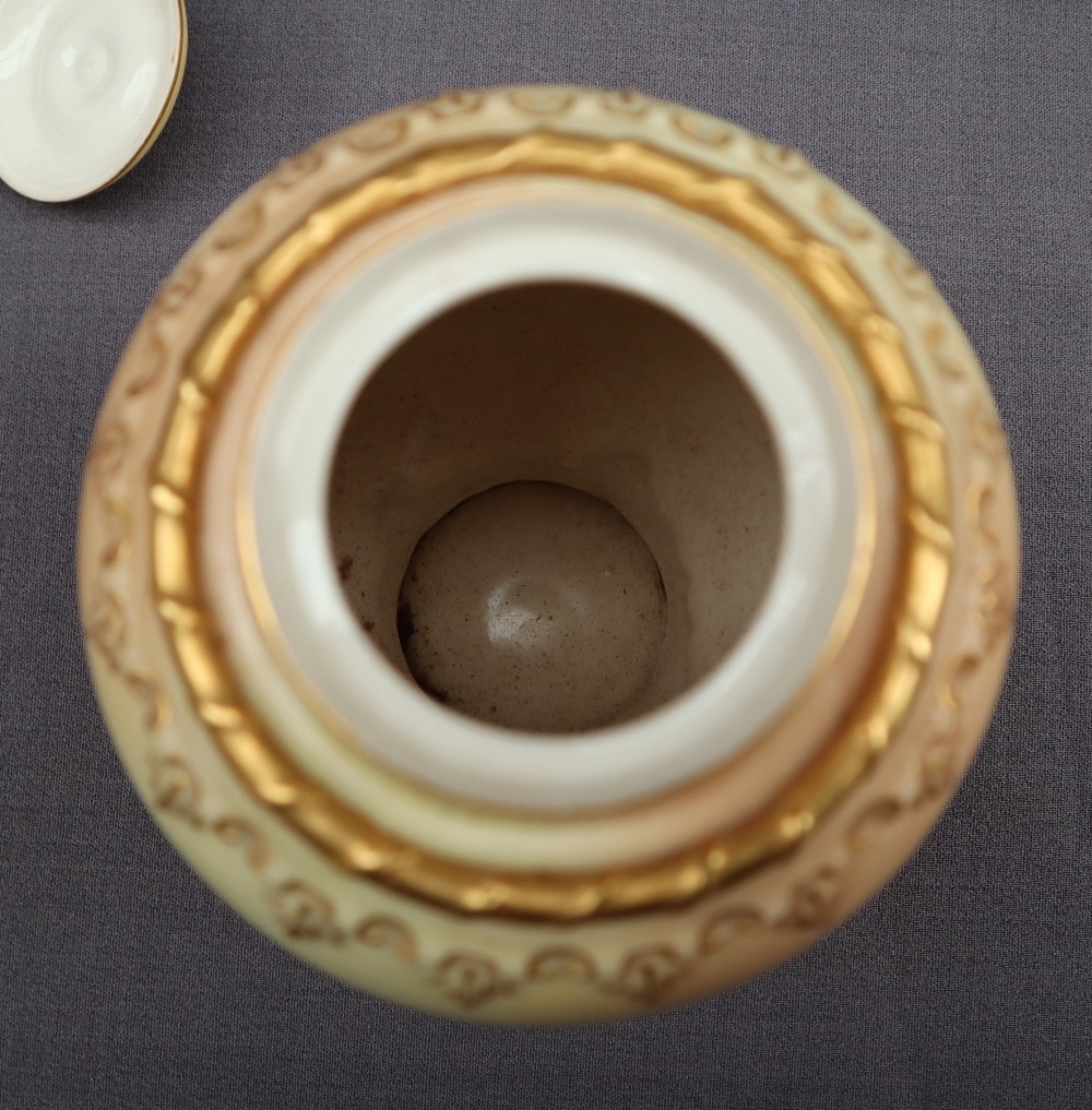 A Royal Worcester pot pourri vase and cover, the cover of crown shape with a pointed finial, - Image 4 of 7
