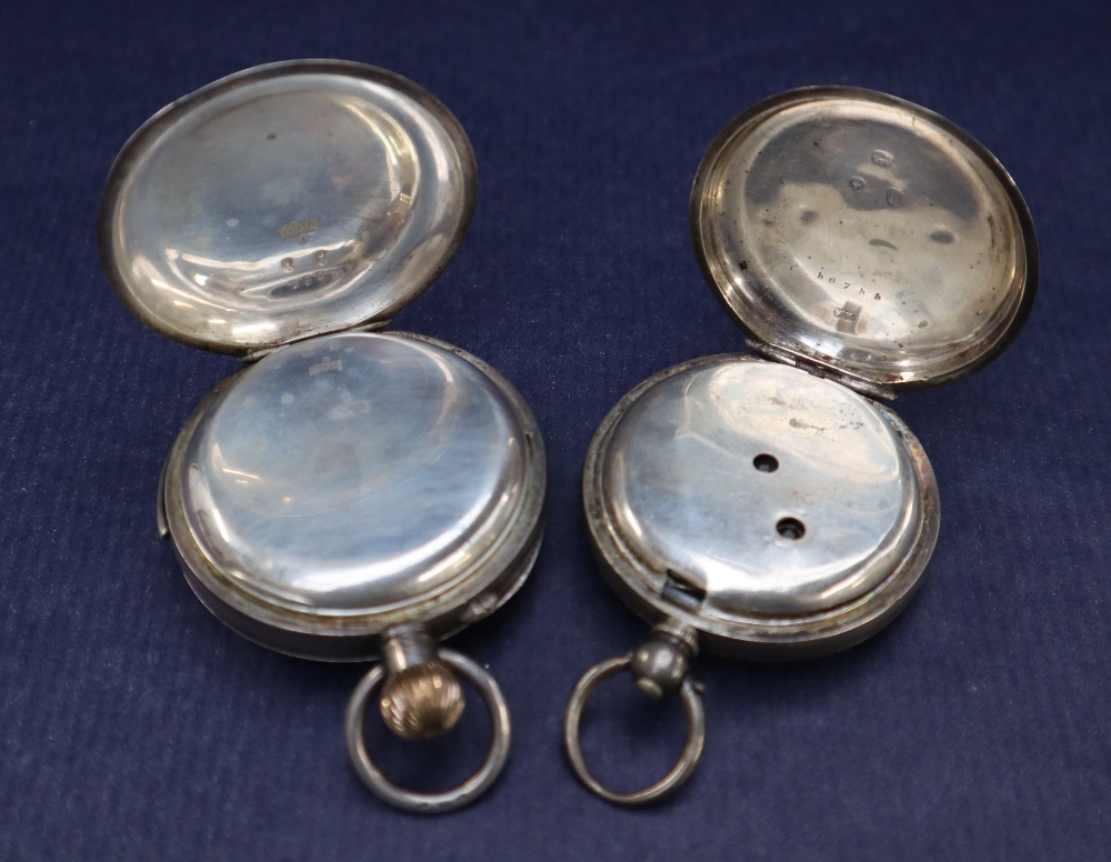 A Victorian silver open faced pocket watch, with an enamel dial, - Bild 9 aus 9