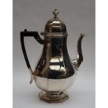 An Edward VII silver baluster coffee pot, London, 1904, Thomas Bradbury and Sons,