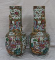 A pair of 19th century large Chinese Canton Famille Rose vases,