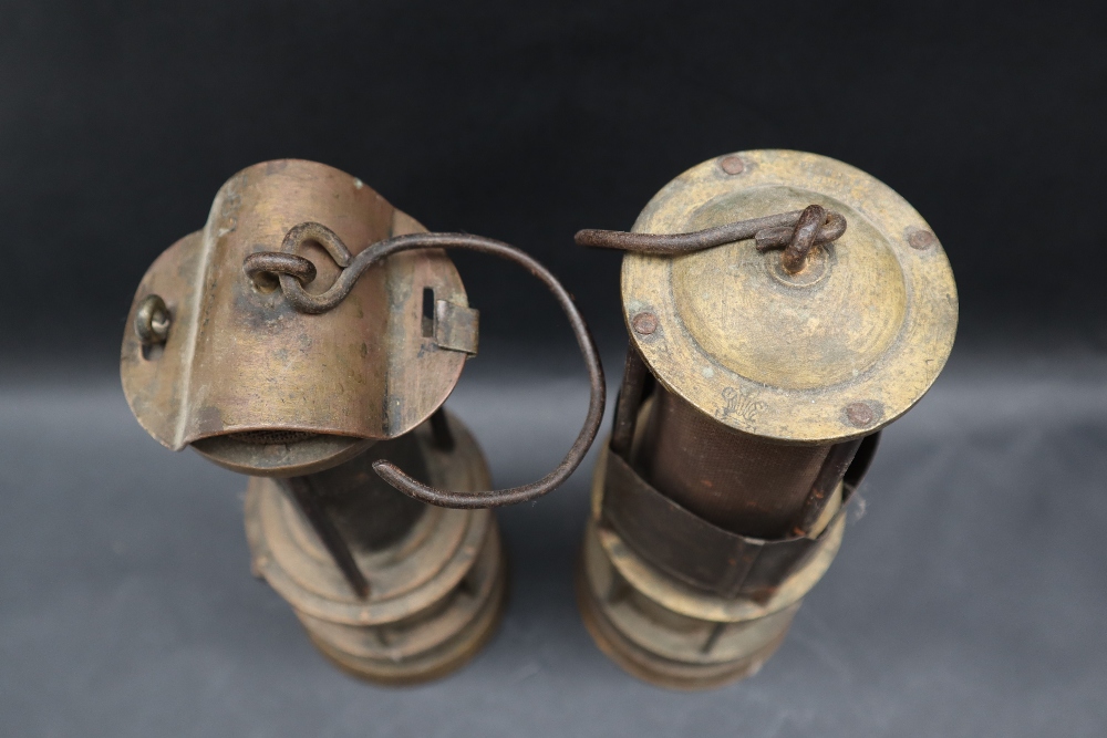 A Thomas's Patent brass and glass miners lamp, - Image 2 of 12