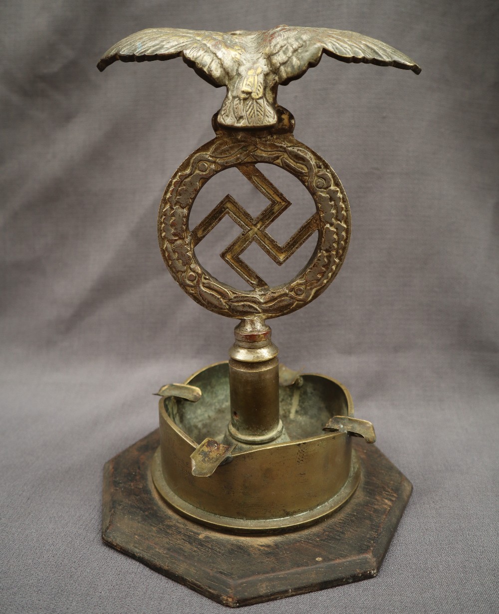 A WWII Third Reich radiator cap or staff mount, - Image 5 of 8