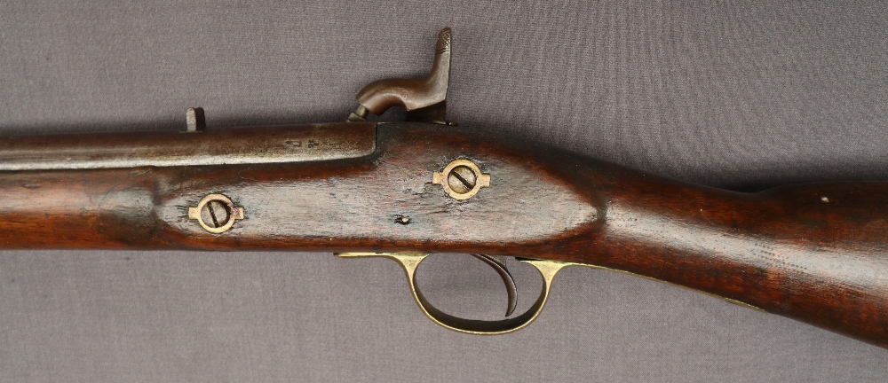 A two band percussion rifle with a ramrod and walnut stock, - Image 5 of 8