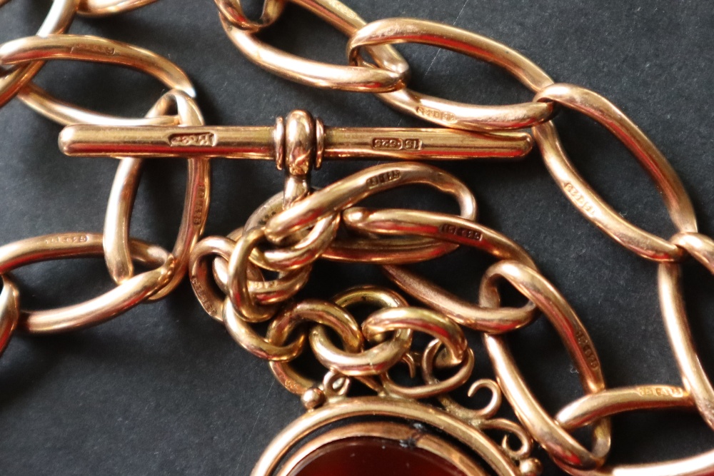A 15ct gold oval link Albert chain, approximately 39. - Image 3 of 3