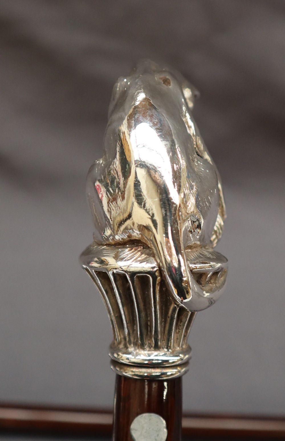 A continental silver topped walking stick, the handle in the form of a race horse head and jockey, - Image 16 of 17