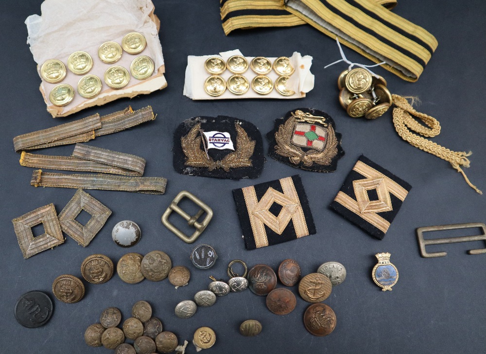 A collection of brass buttons, with lion motifs, Naval,