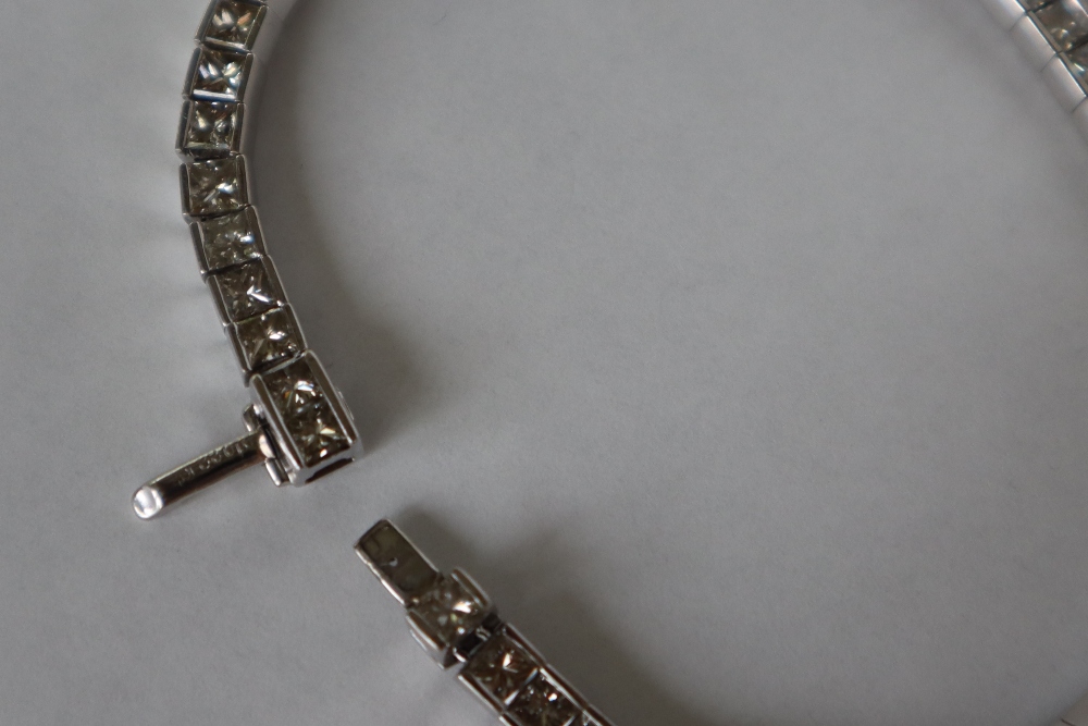An 18ct white gold diamond set tennis bracelet, - Image 5 of 10