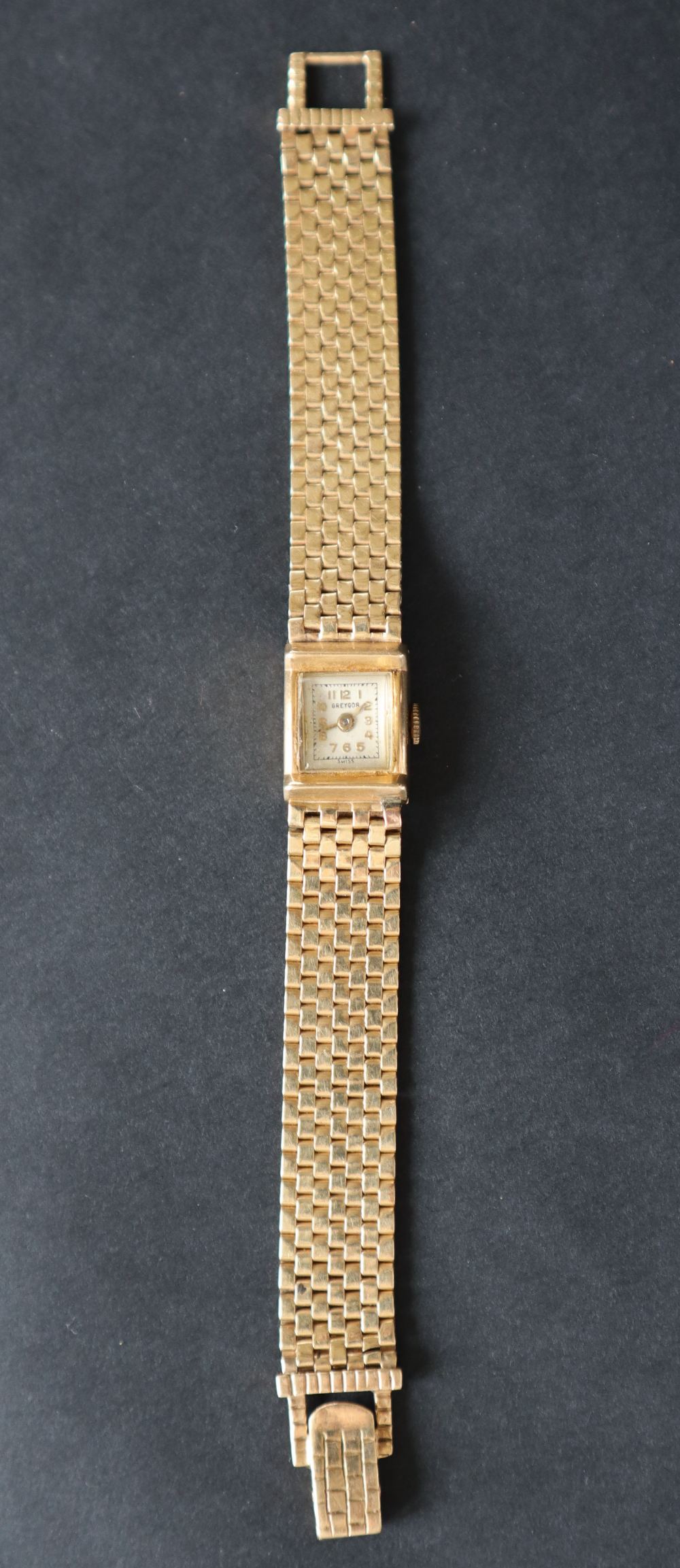 A lady's yellow metal wristwatch, - Image 4 of 8