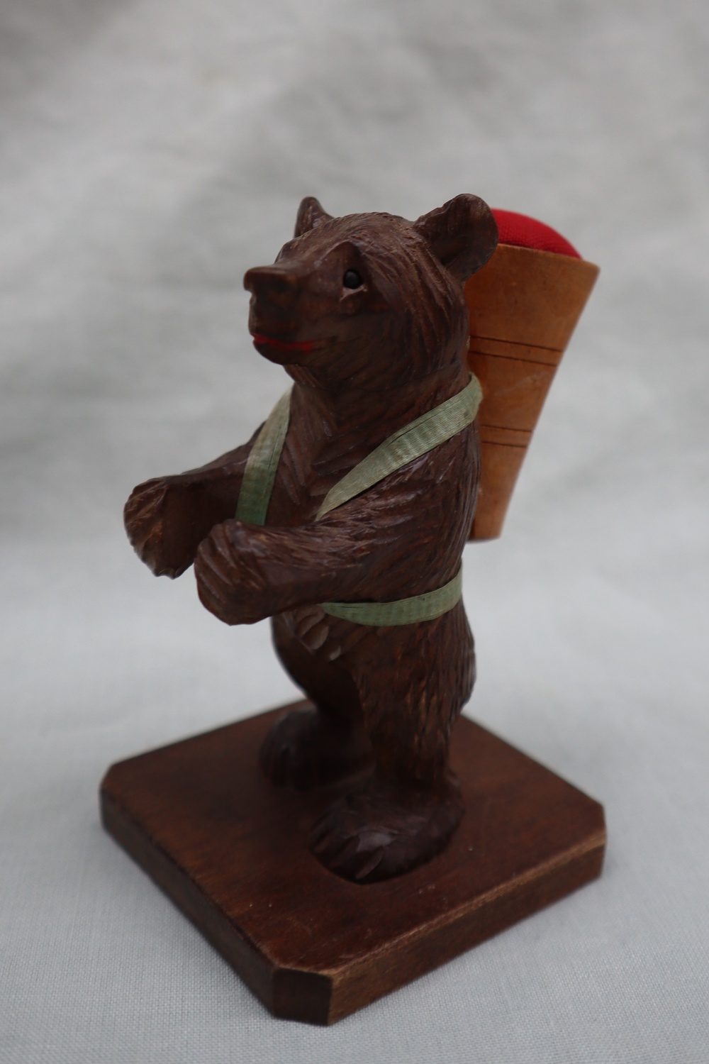 A Black Forest carved bear with a pin cushion back pack, 9. - Image 5 of 10