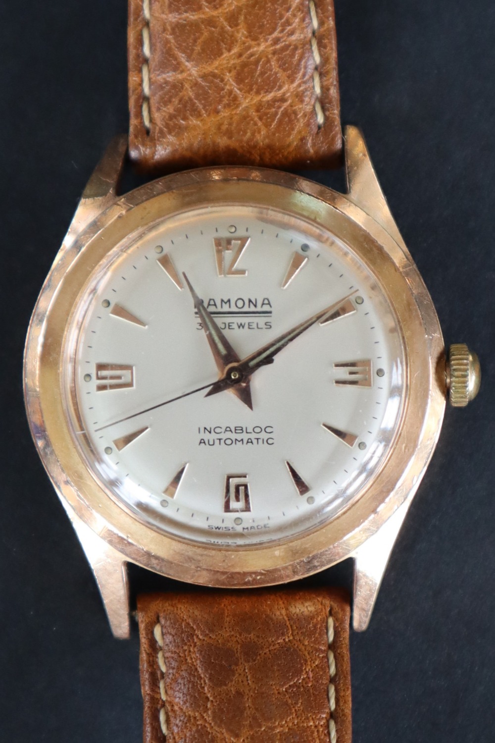 A gentleman's Ramona automatic wristwatch together with a hardstone set crucifix pendant, - Bild 5 aus 7