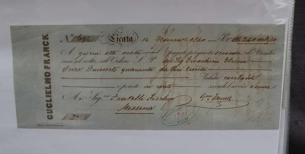 A collection of Bill of sales from the 1850's mostly Malta and North Africa (approximately 44) - Bild 8 aus 8