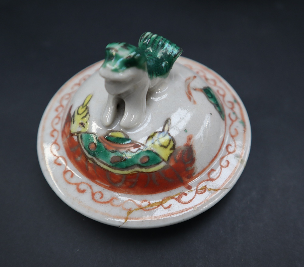 A Chinese Famille Verte porcelain vase and cover, the domed cover with a dog of foo finial, - Image 5 of 11