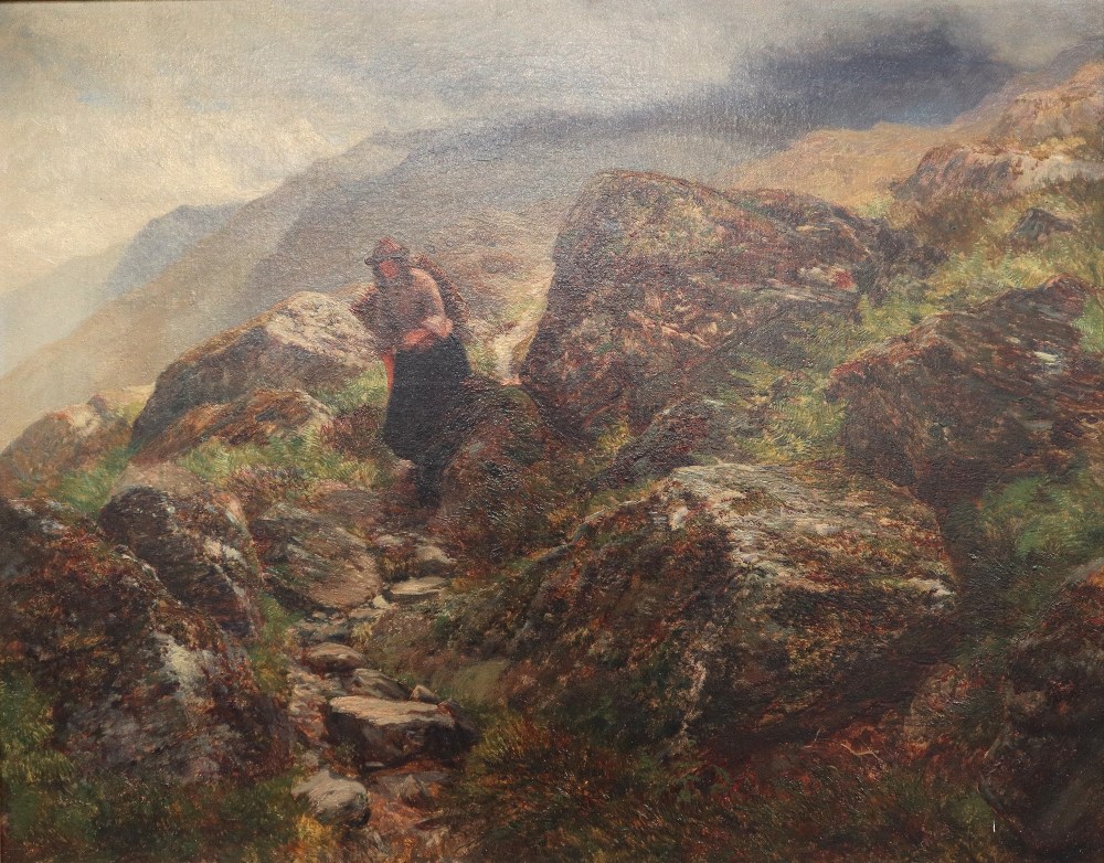 C T Burt The Mountain Path Oil on canvas Inscribed to the mount 47 x 59.