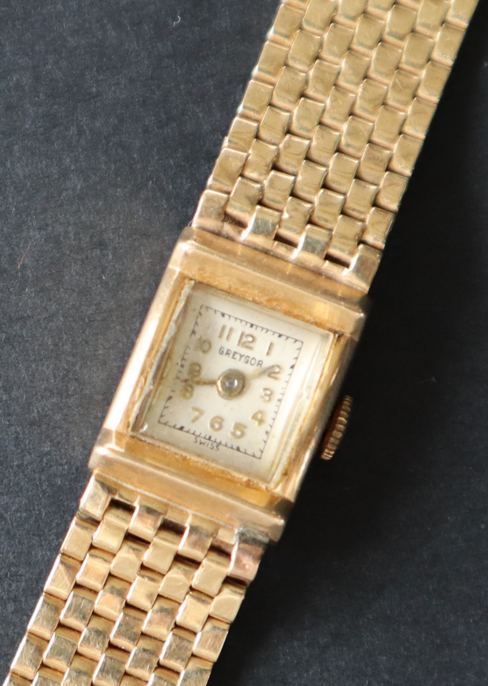 A lady's yellow metal wristwatch, - Image 3 of 8