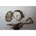 A Victorian silver hunter pocket watch,