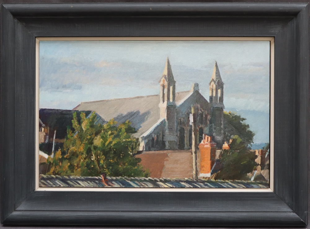 Mark Samuel Church Pontcanna Oil on board 56 x 36cm ***Artists resale rights may apply to this - Image 2 of 3