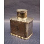 A George V silver tea caddy, the oval removable lid above a rectangular body, Chester, 1931, 9.