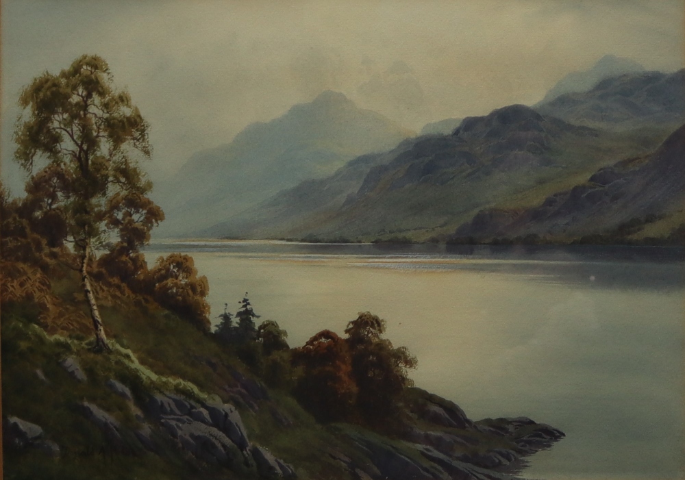 Donald A Paton On Loch Linnhe Watercolour Signed Label verso 25 x 35. - Bild 2 aus 6