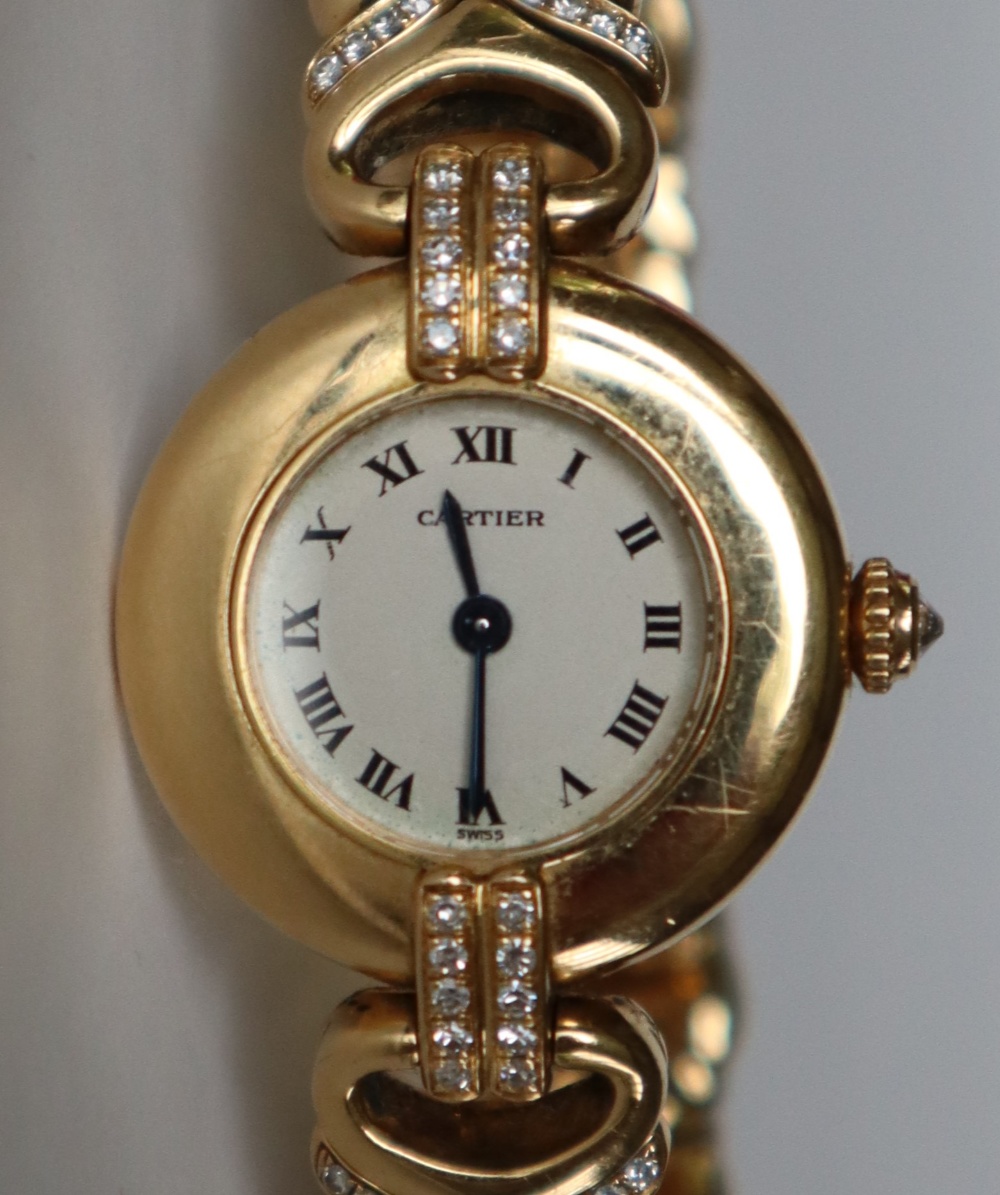 A Must de Cartier Colisee 18ct yellow gold wristwatch, 24mm diameter, number 8057922, - Image 4 of 12