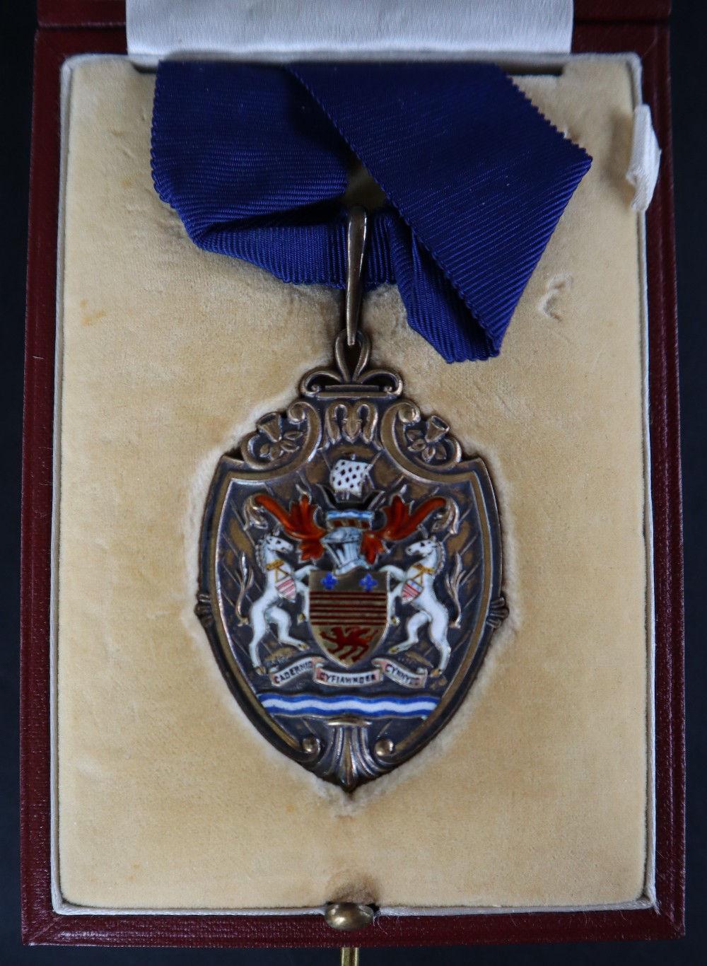 An Elizabeth II silver gilt Alderman Medallion, issued to Alderman H W Durman, Mayor, 1955-1956, - Image 3 of 8