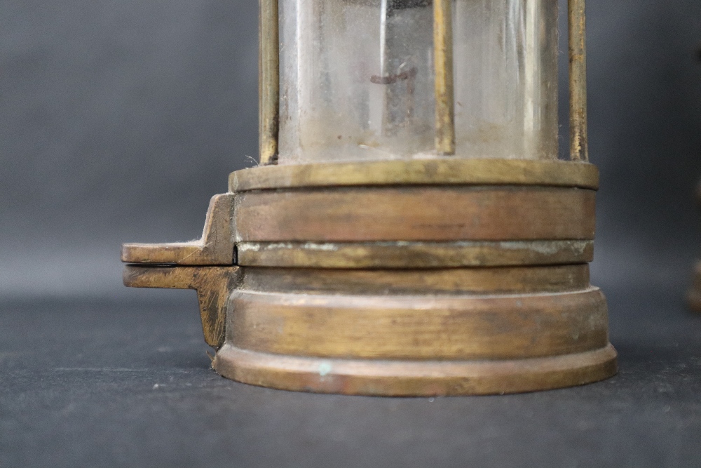 A Thomas's Patent brass and glass miners lamp, - Image 9 of 12