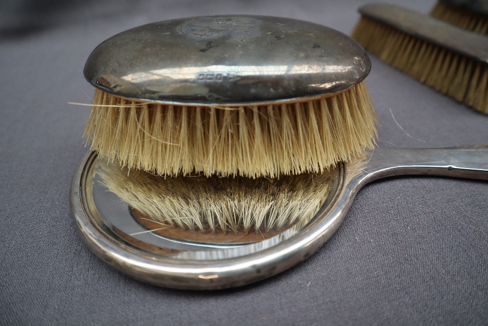 A pair of George V silver brushes, Sheffield, 1910, - Image 3 of 3